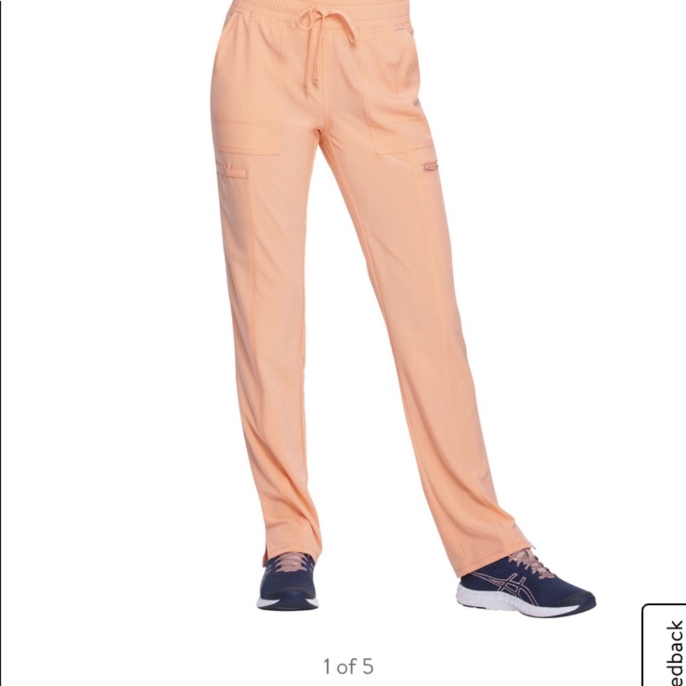 Scrub set black top cantaloupe colored bottoms